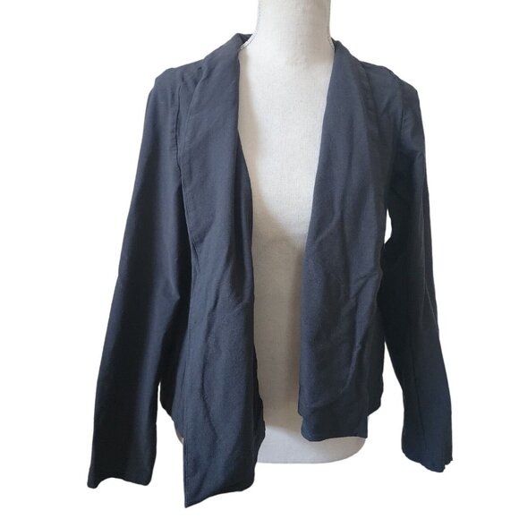 Eileen Fisher Petite Medium Gray Open Front Women’s Blazer Jacket - Picture 1 of 5